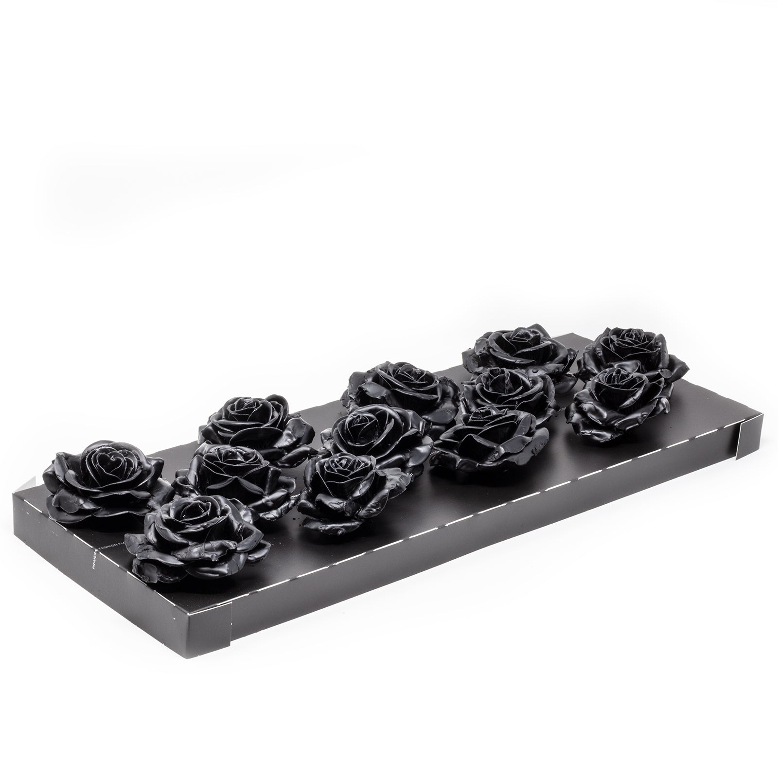 Lot de 12 roses en cire - Noires
