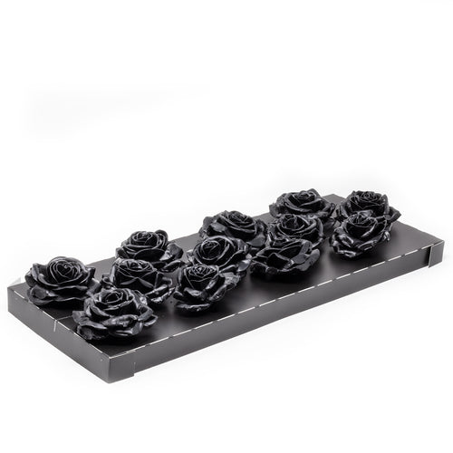 12er Set Wachsrose - Black