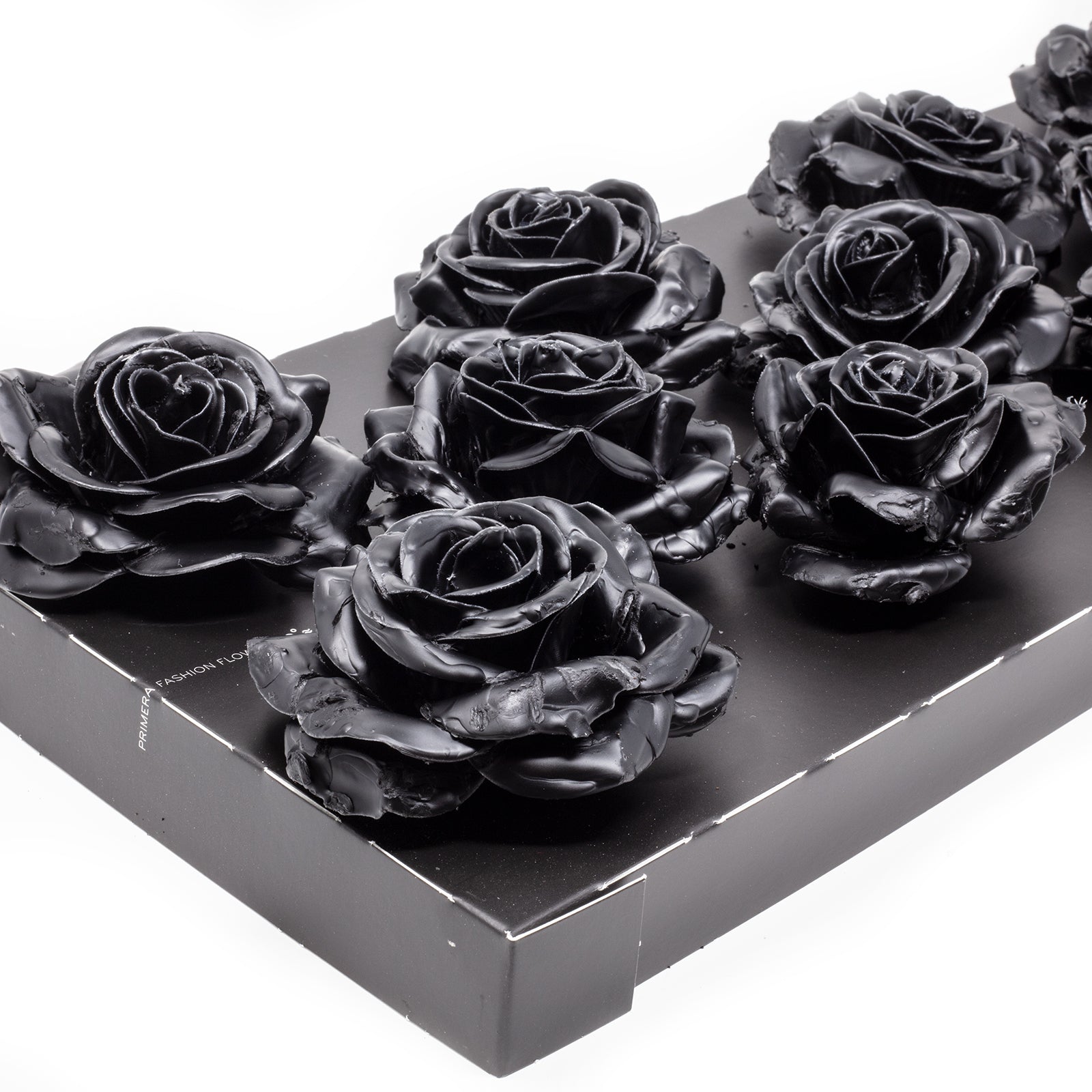 Lot de 12 roses en cire - Noires