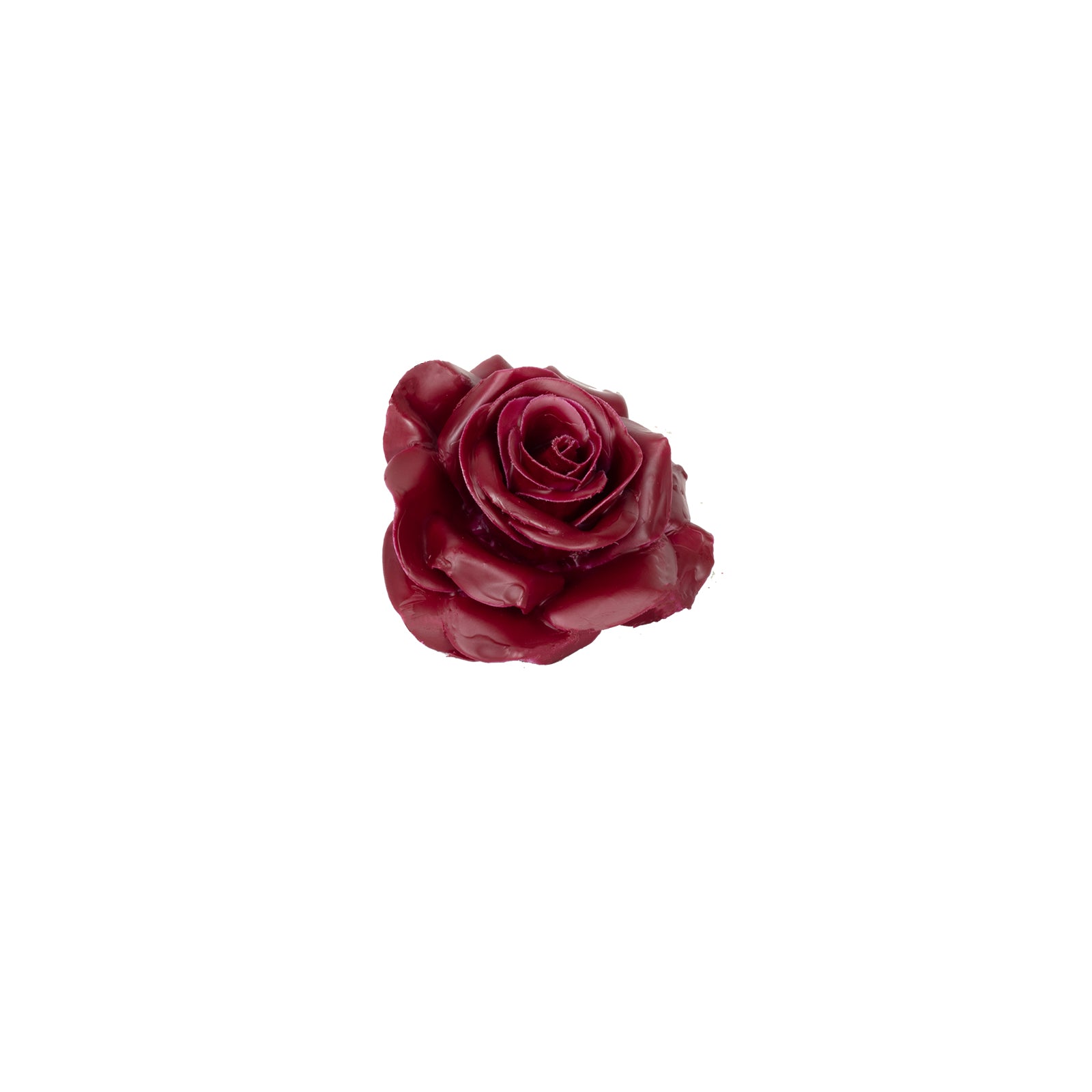 Lot de 12 roses en cire - Bordeaux