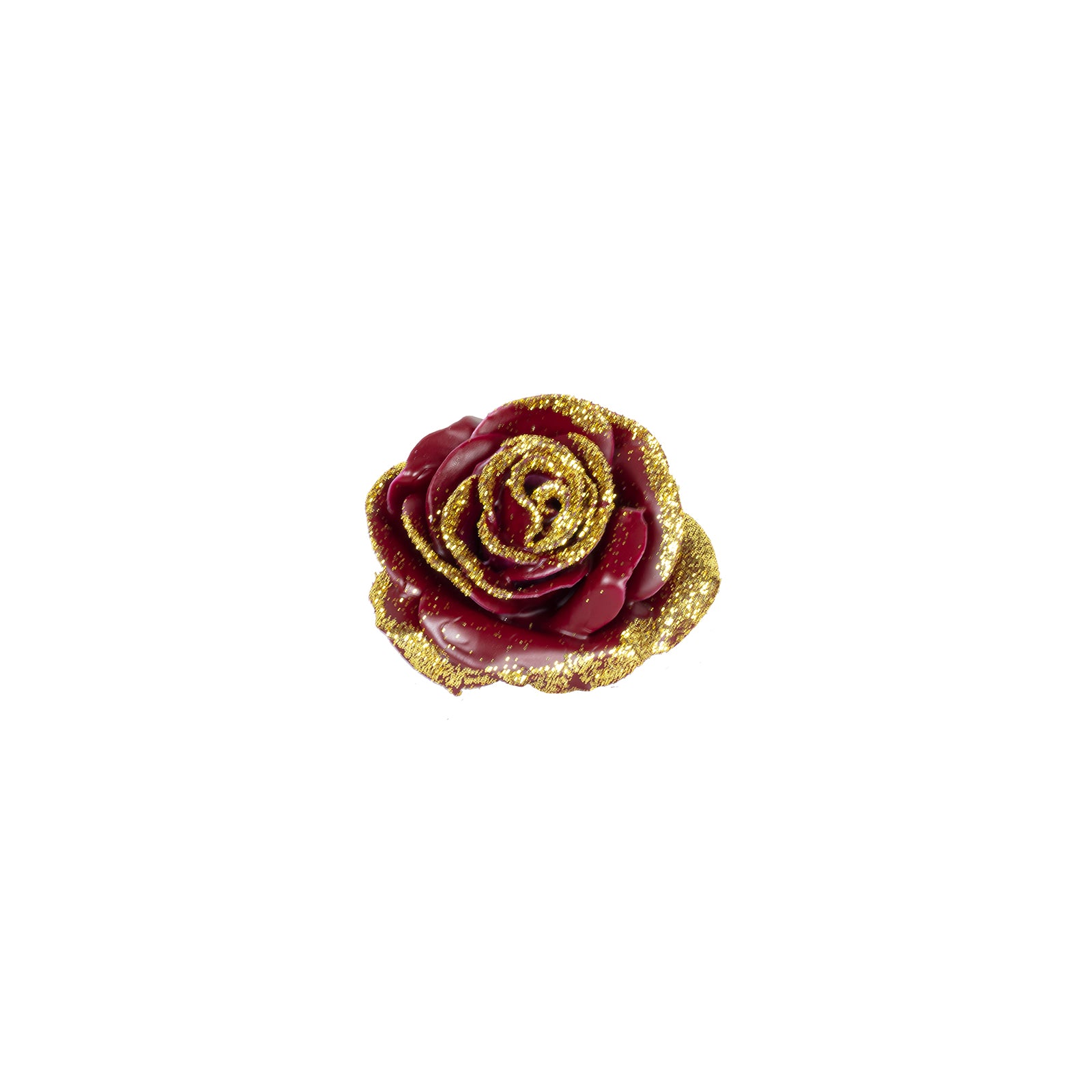 Ensemble de 12 roses en cire - Bord Diamant Or