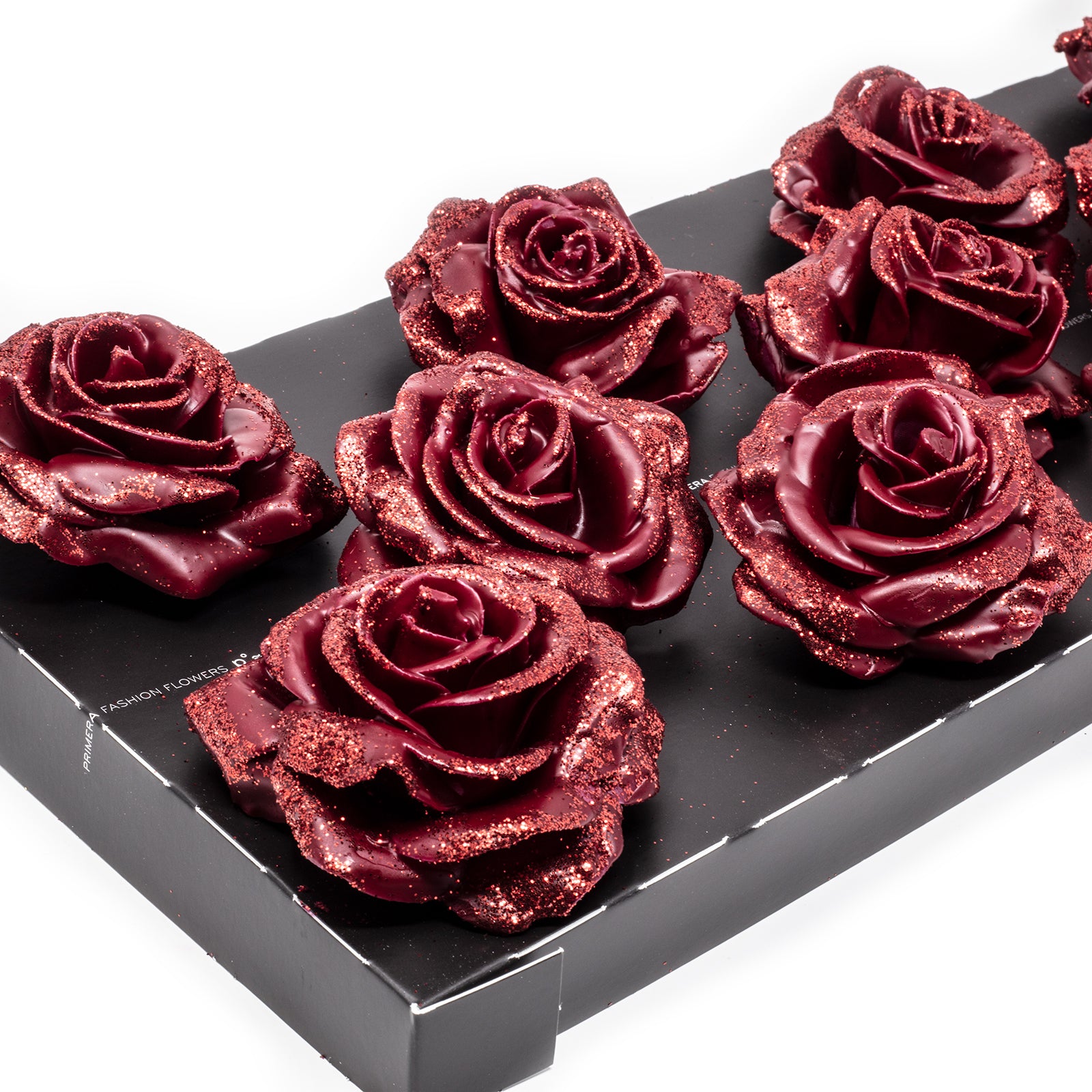 12er Set Wachsrose - Bord Diamond Red