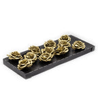 Set of 12 wax roses - Gold