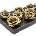 12er Set Wachsrose - Gold