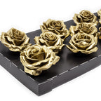 Set of 12 wax roses - Gold