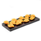 Set of 12 wax roses - Ochre