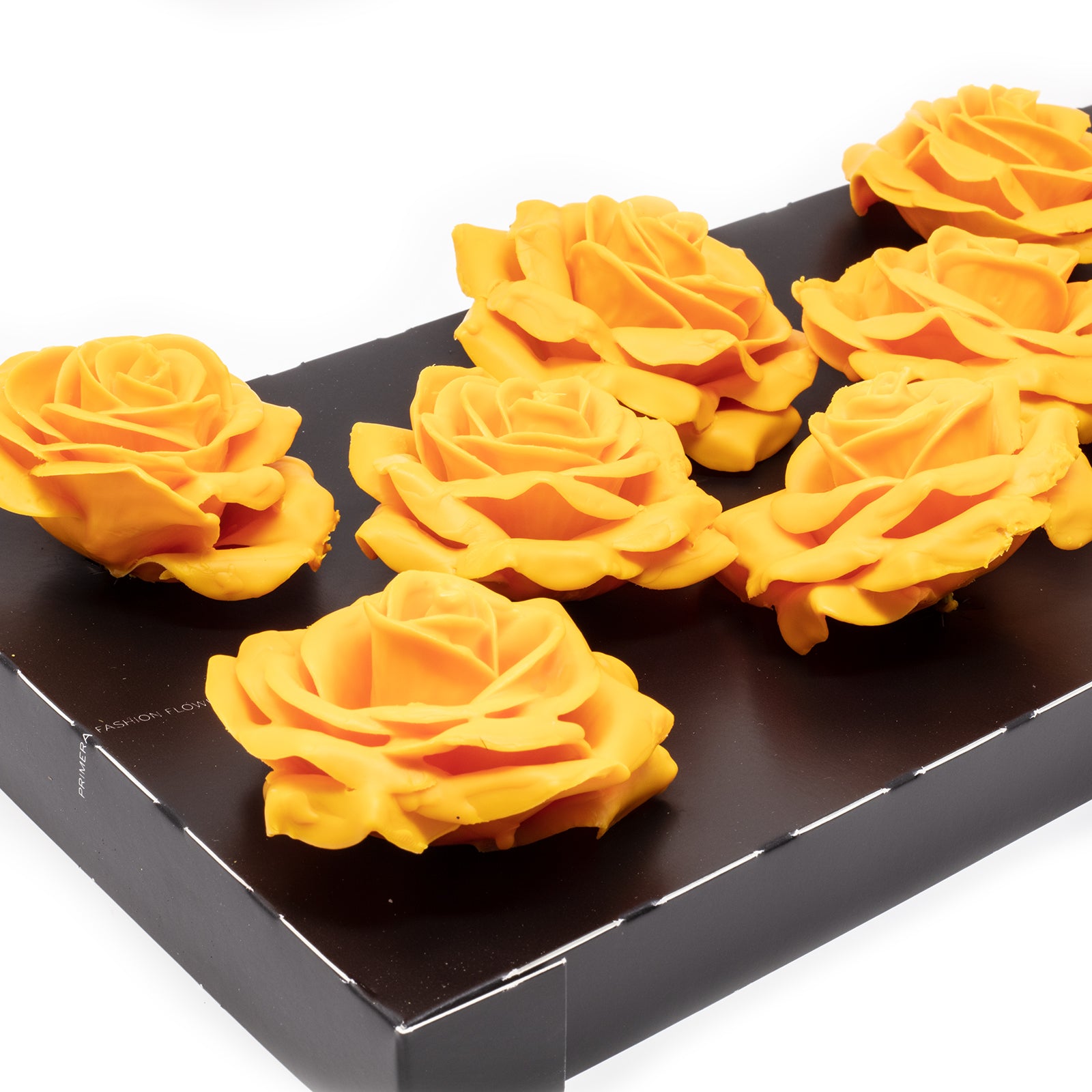 Lot de 12 roses en cire - Ocre
