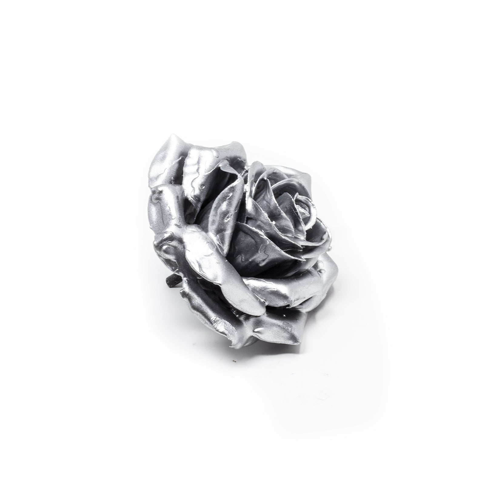 Ensemble de 12 roses en cire - Argent