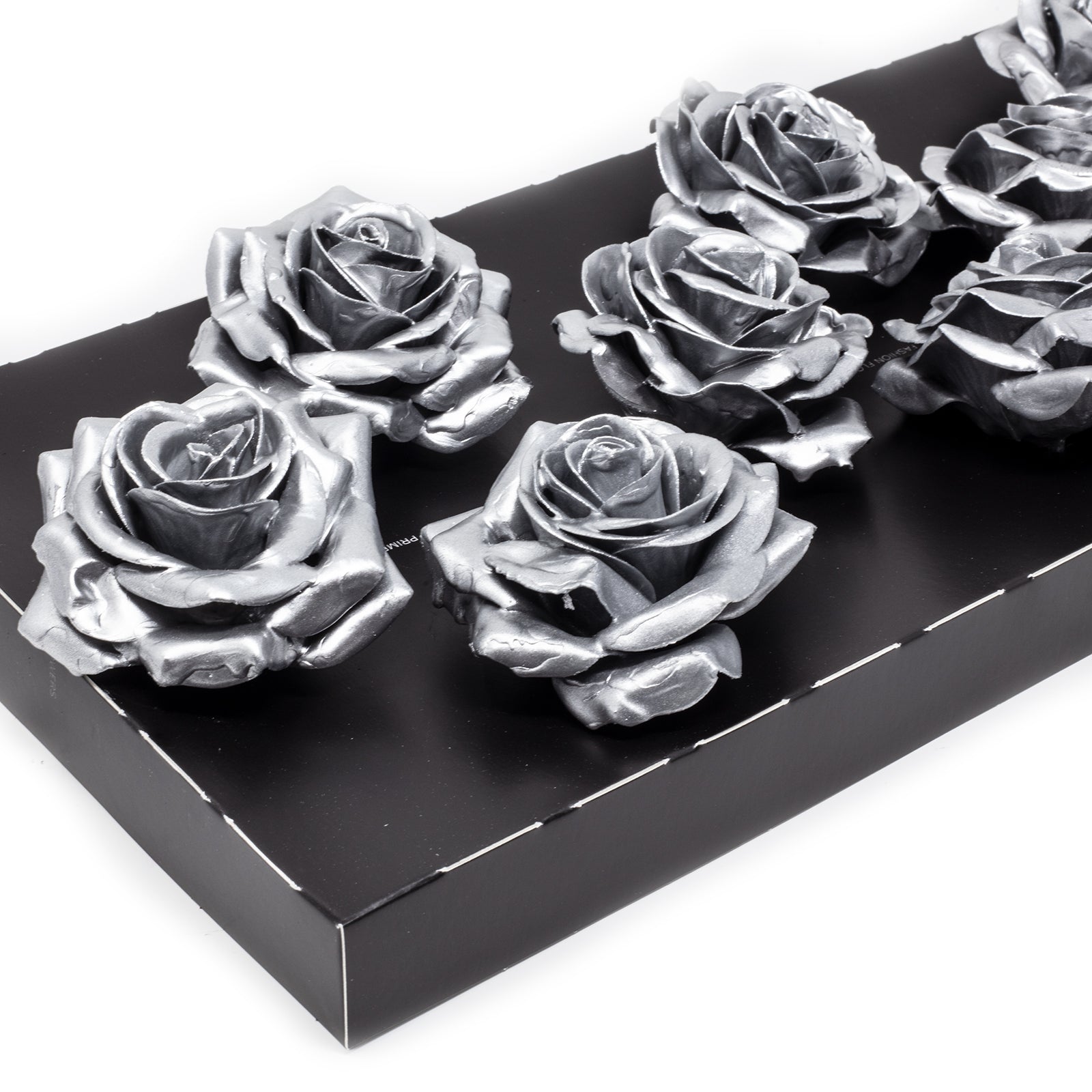 Ensemble de 12 roses en cire - Argent