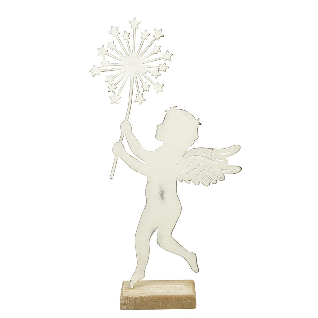 Engel ClairBlanc - weiß - Metall/Holz - 14,5x5x32 cm - 1 Stück