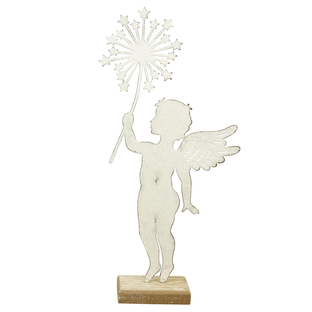 Engel ClairBlanc - weiß - Metall/Holz - 14,5x5x32 cm - 1 Stück