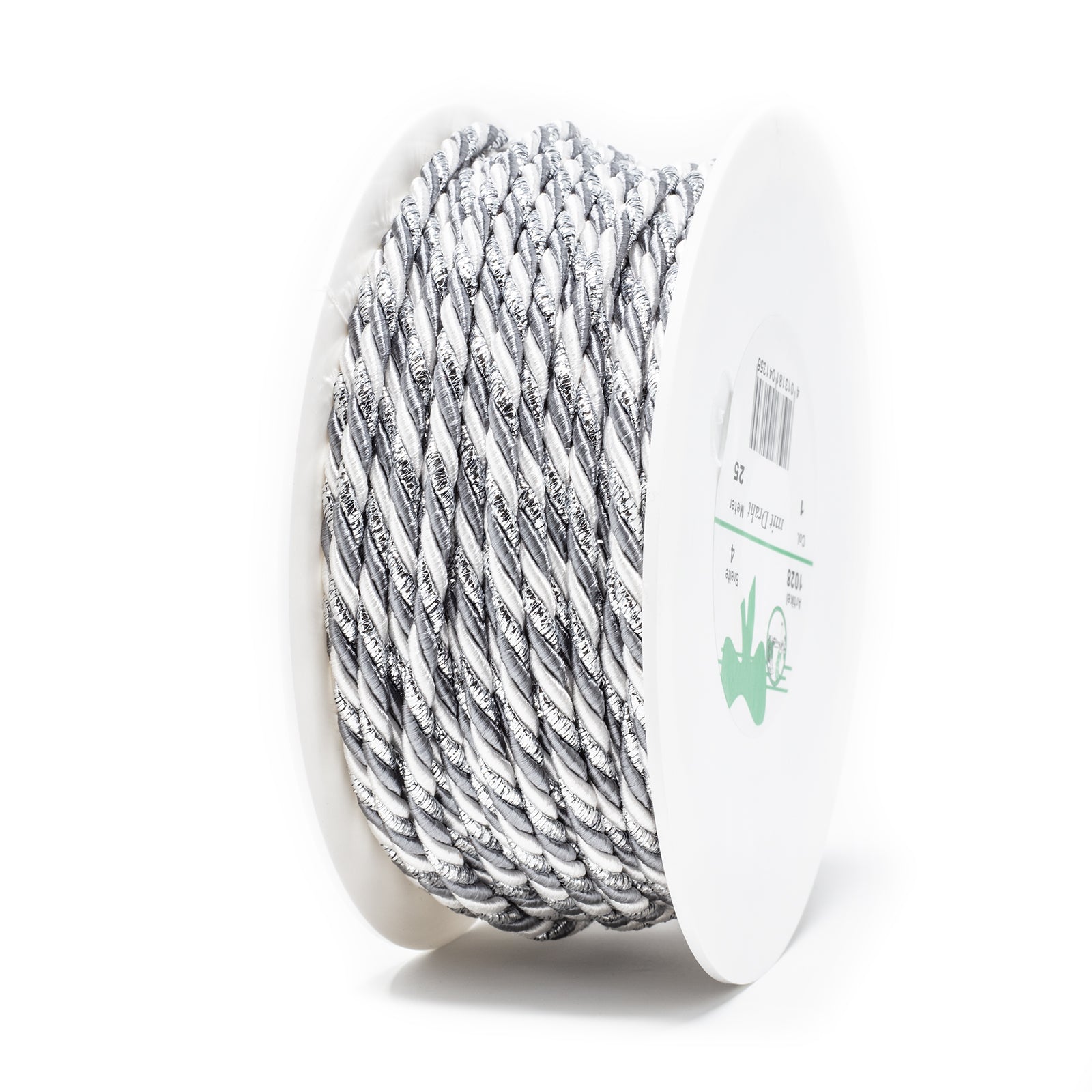 Band Triple - weiß-silber - Breite 4 mm - 25 m