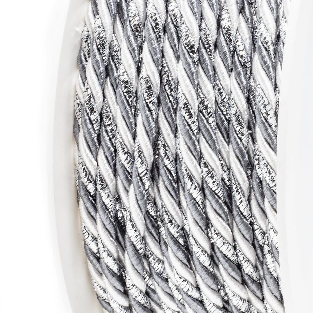 Band Triple - weiß-silber - Breite 4 mm - 25 m