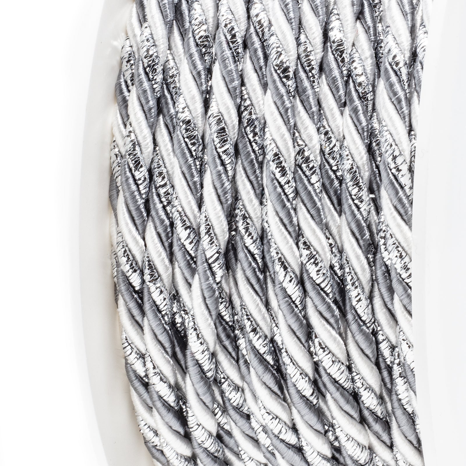 Band Triple - weiß-silber - Breite 4 mm - 25 m