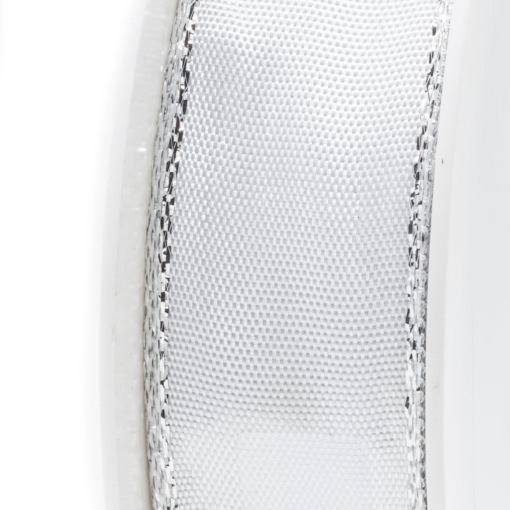 Band Simplicity - weiß-silber - 25 mm - 25 m