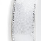 Band Simplicity - weiß-silber - 25 mm - 25 m