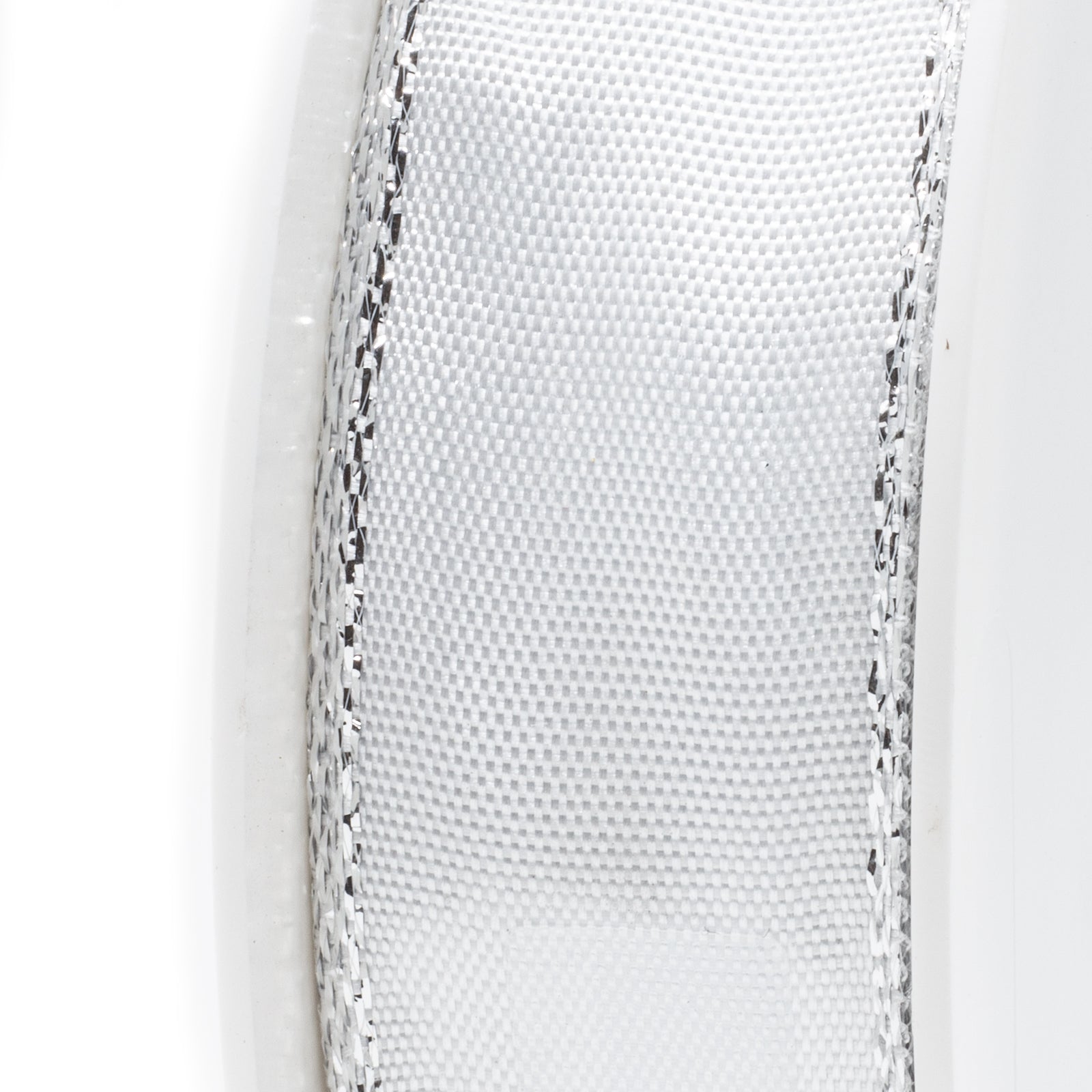 Band Simplicity - weiß-silber - 25 mm - 25 m