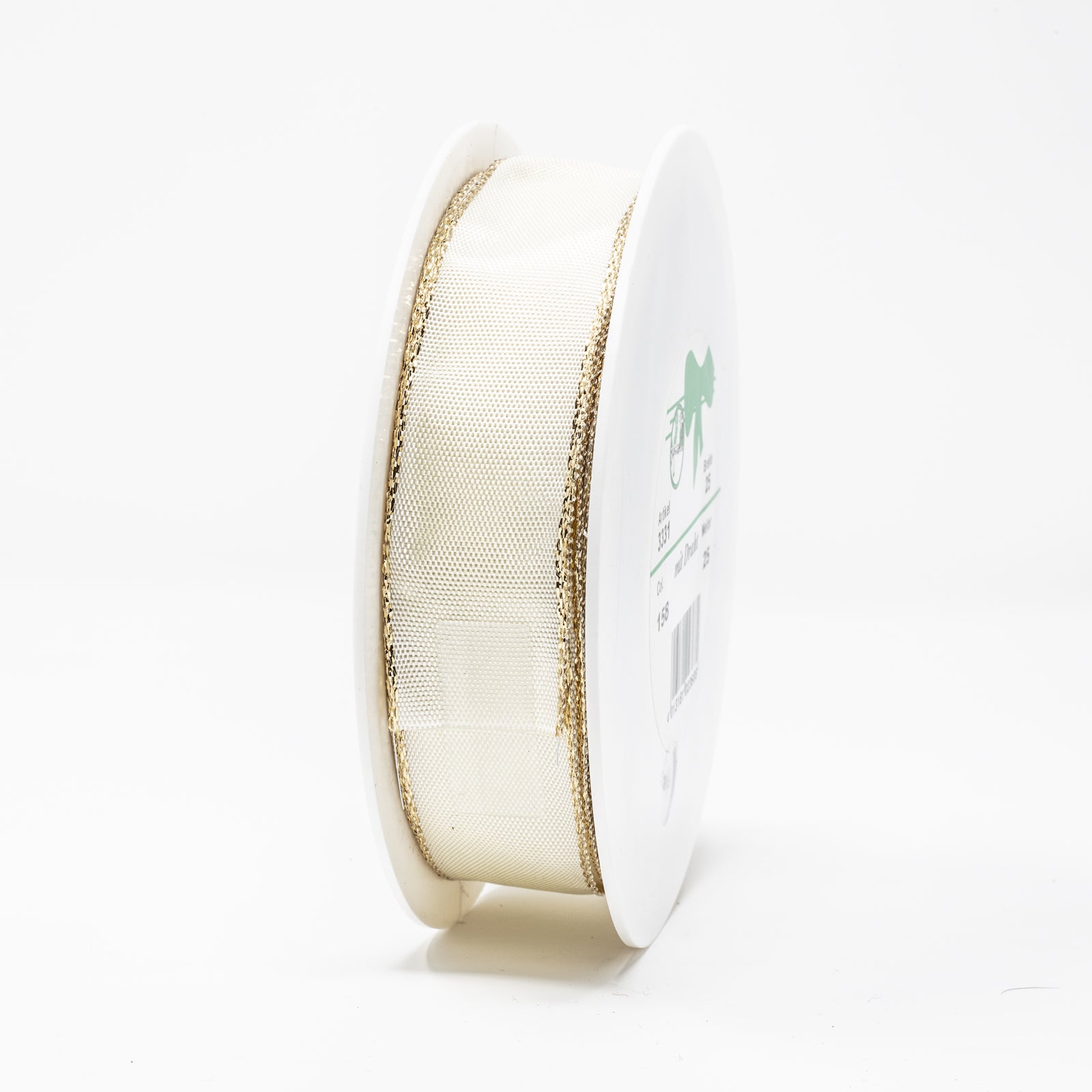 Band Simplicity - ecru-gold - 25 mm - 25 m