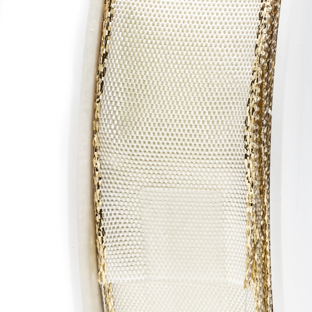 Band Simplicity - ecru-gold - 25 mm - 25 m