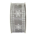 Band Fiocco - grau-weiß - 40 mm - 20 m
