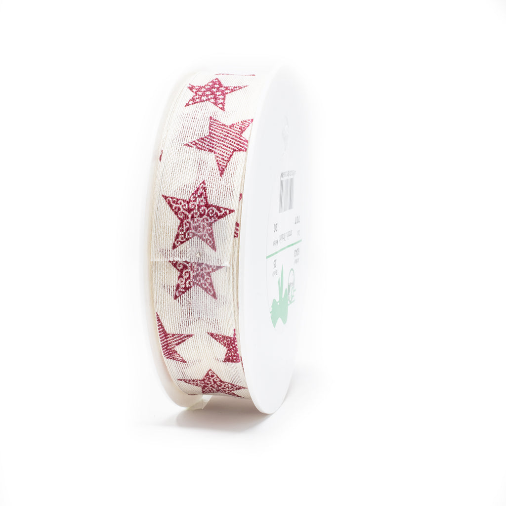 Band Pattern Star - rot - 25 mm - 20 m
