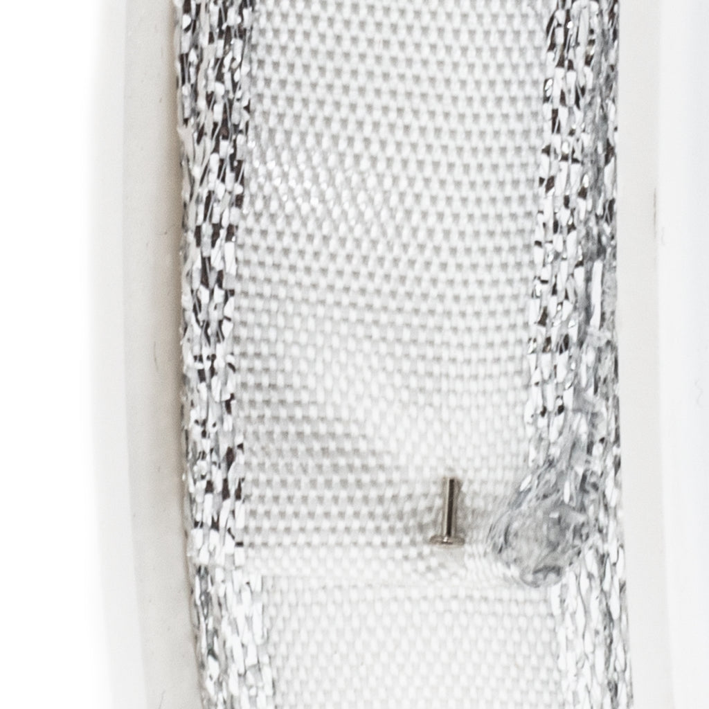 Band Simplicity - weiß-silber - 15 mm - 25 m