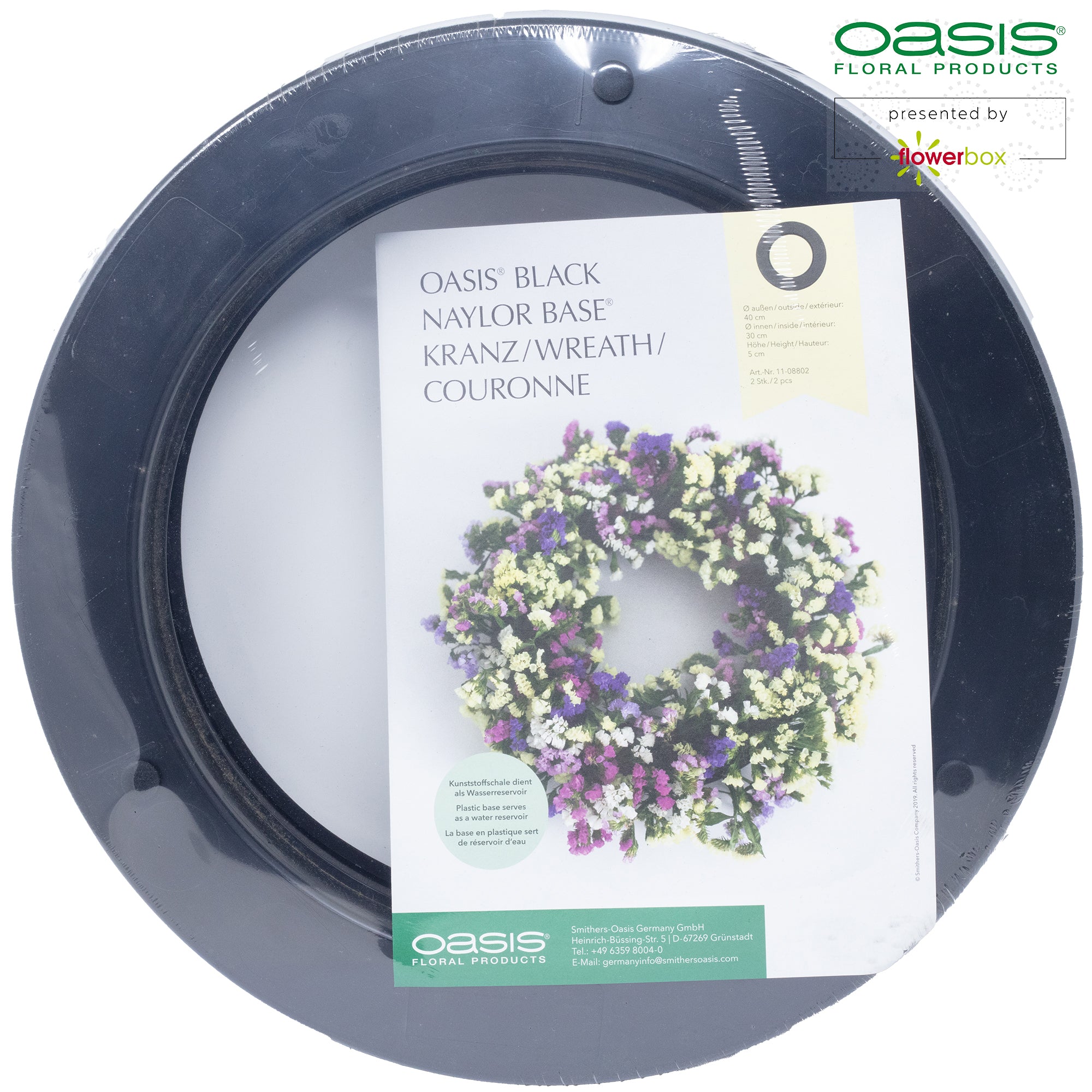 Black Naylor Base Ring, 5 x 40 cm Durchmesser, innen: 30 cm Durchmesser, Doppelpack