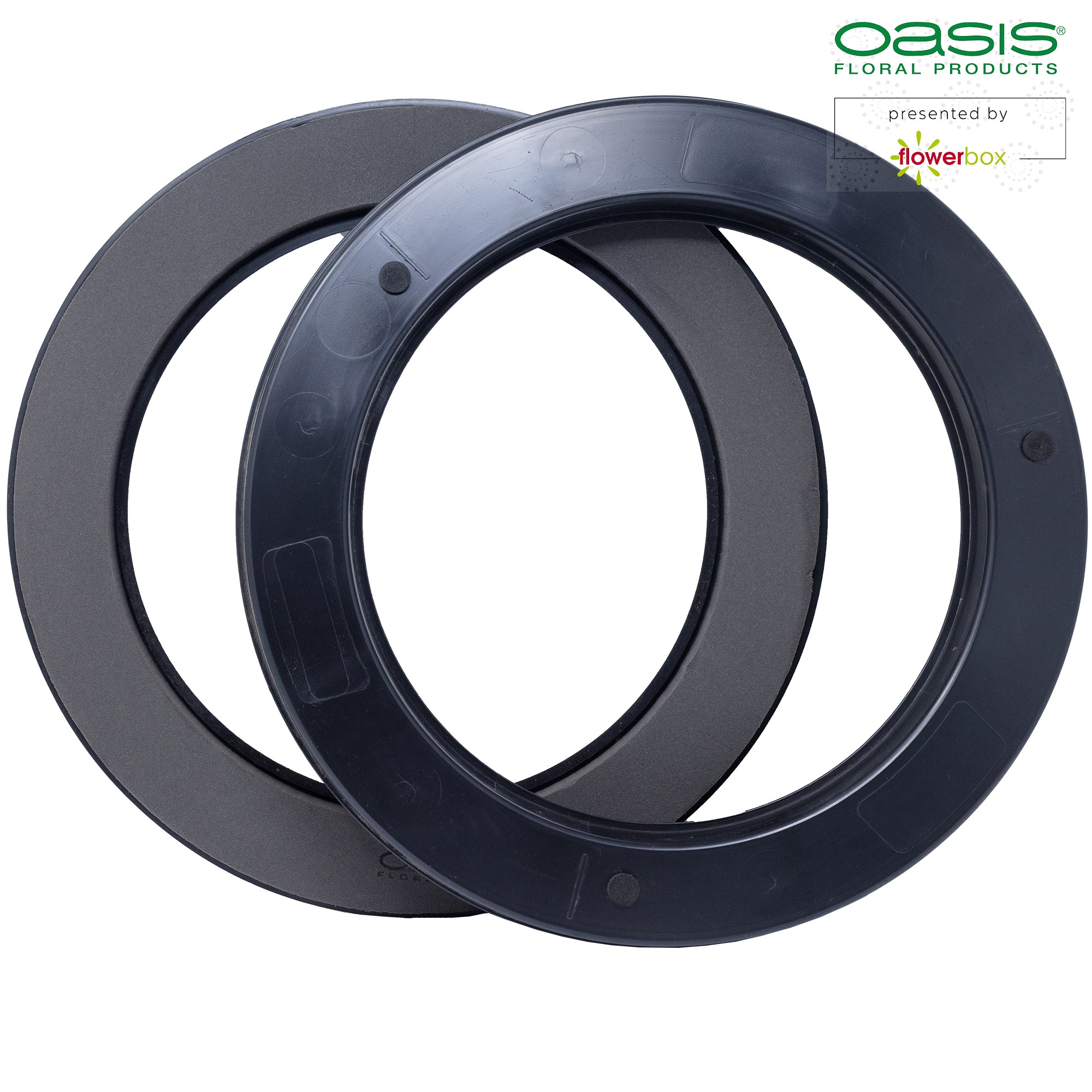 Black Naylor Base Ring, 5 x 40 cm Durchmesser, innen: 30 cm Durchmesser, Doppelpack