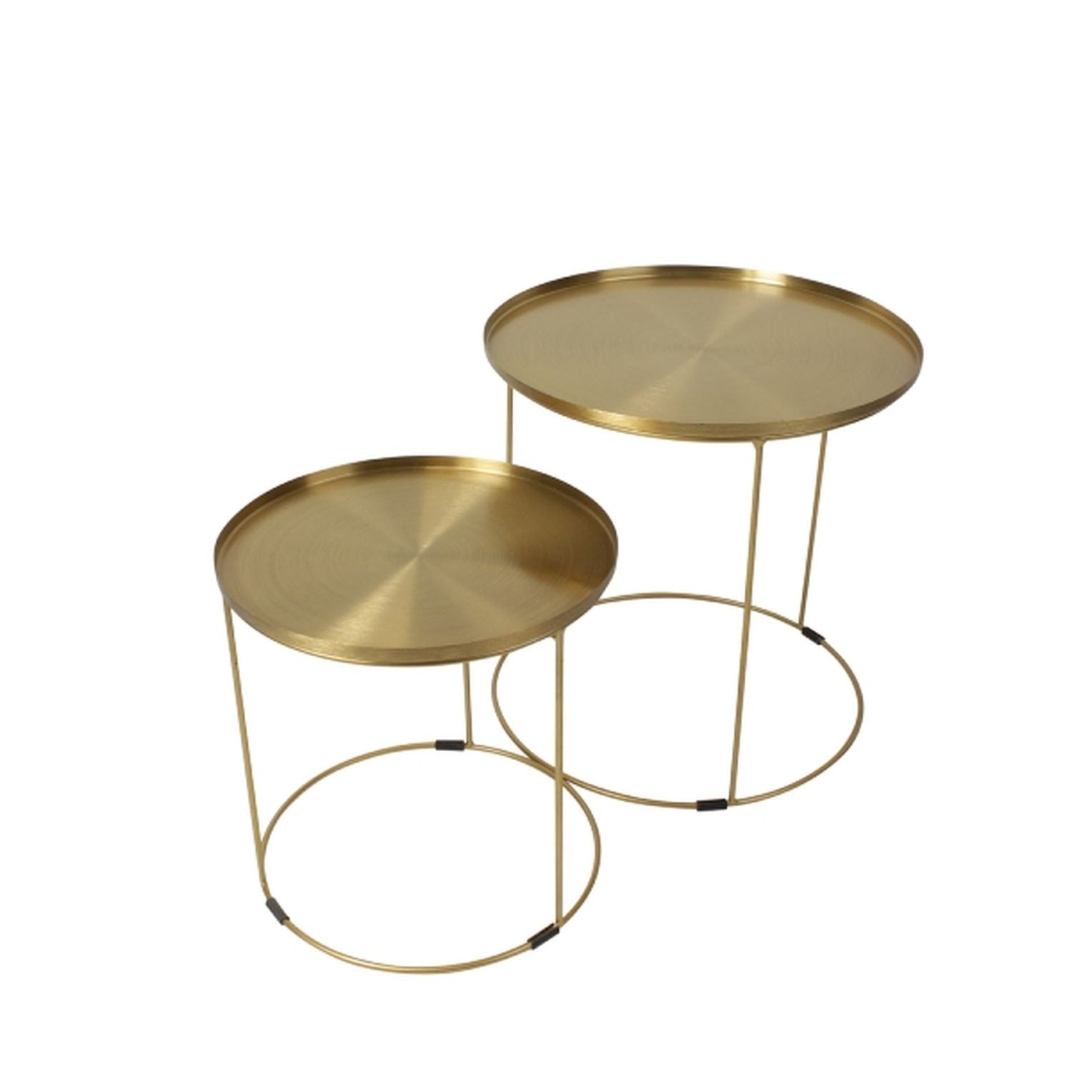 S/2 tlg. Beistelltisch Chelsea, gold, Eisen, 51x51 cm (S) 41x40,5 cm (L) 51x51 cm