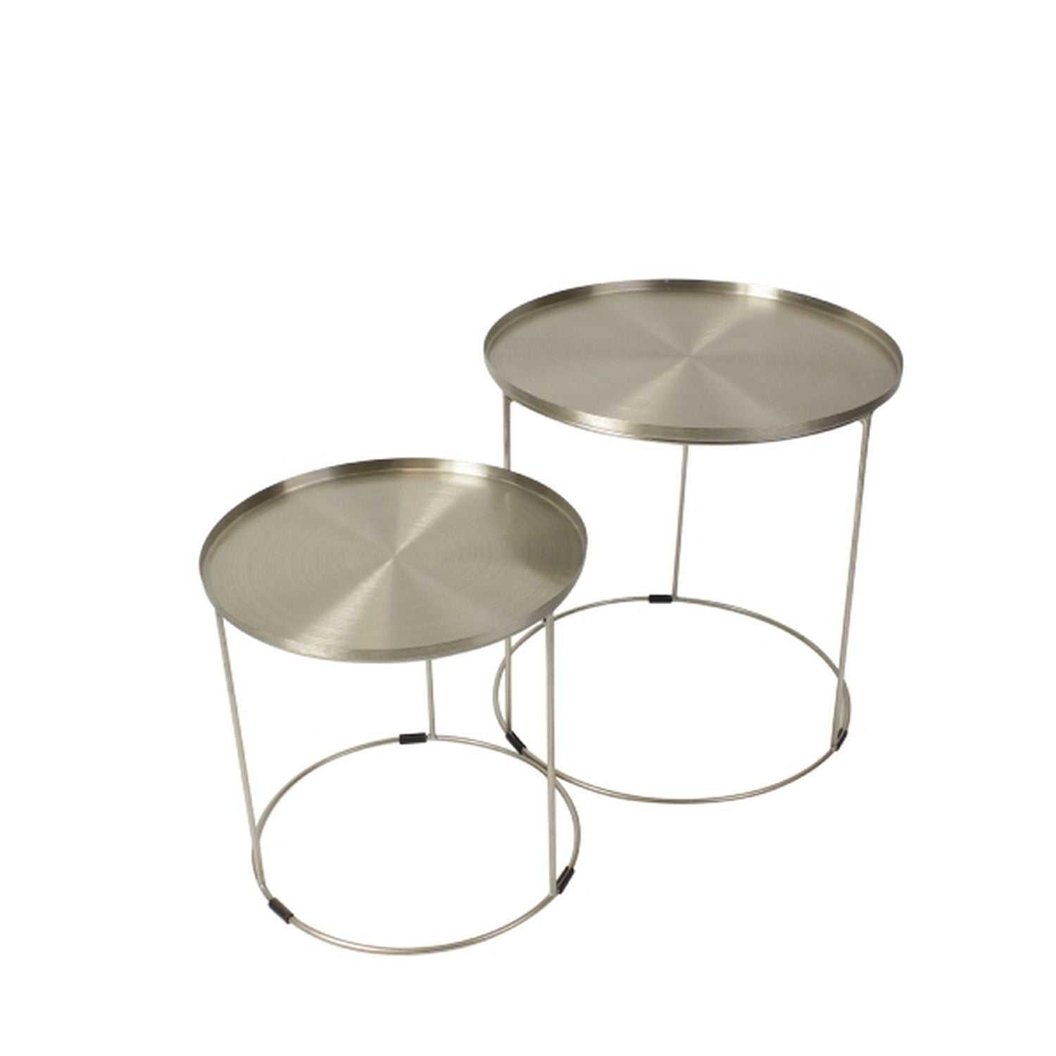 Chelsea 2-piece side table - silver - iron - 51x51 cm (S) 41x40.5 cm (L) 51x51 cm