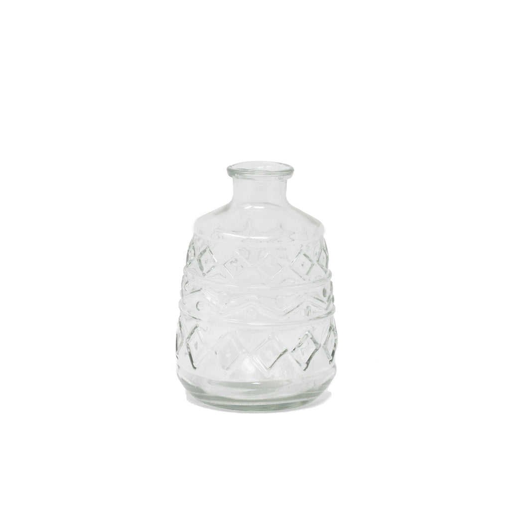 Decorative bottle - 4 varieties - glass - 10.5x15 cm - 1 piece assorted