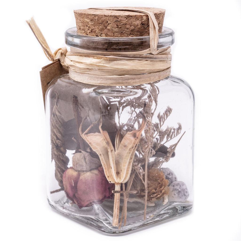 Assortiment de fleurs séchées en bouteille - 5,5 x 9 cm - 1 pièce