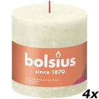 4er-Set Stumpenkerze - Höhe 10 cm - Durchmesser 10 cm - Rustik - Weiche Perle