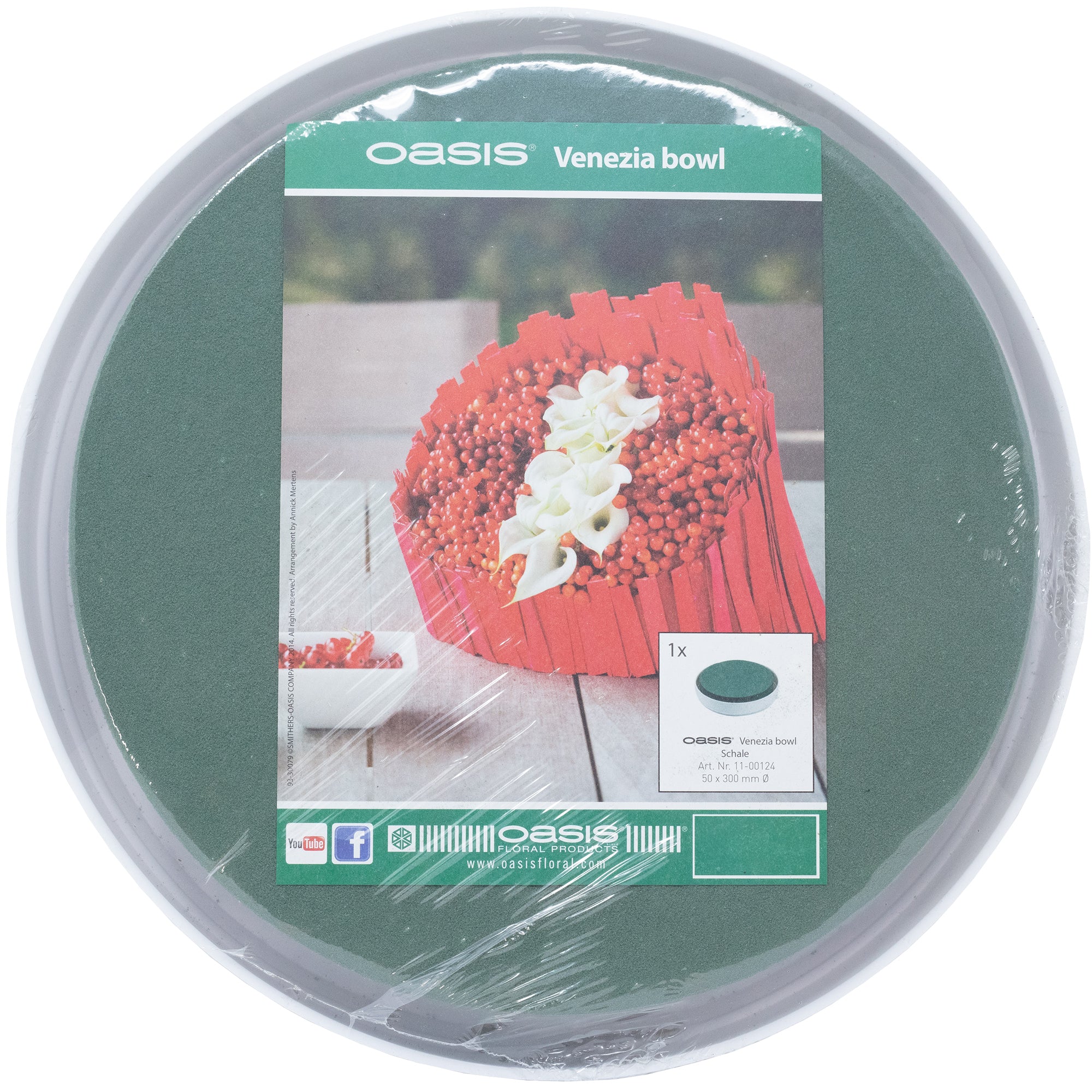 OASIS® Venezia Schale - 5 x 30 cm Ø - Weiß