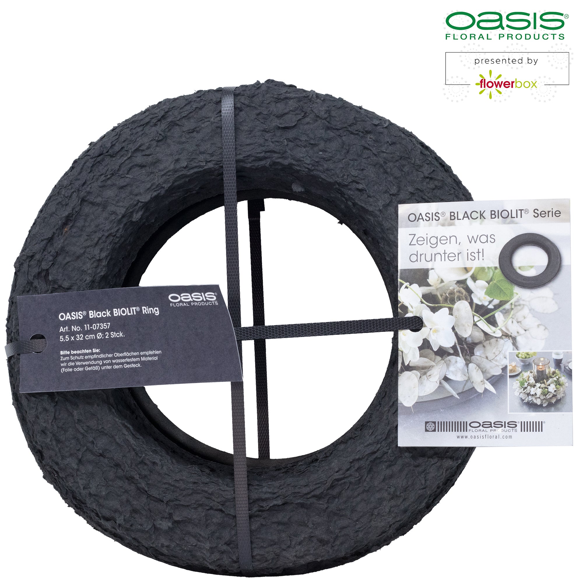 Bague OASIS® BLACK BIOLIT®, diamètre extérieur 32 cm - diamètre intérieur 17,5 cm - 2 pièces