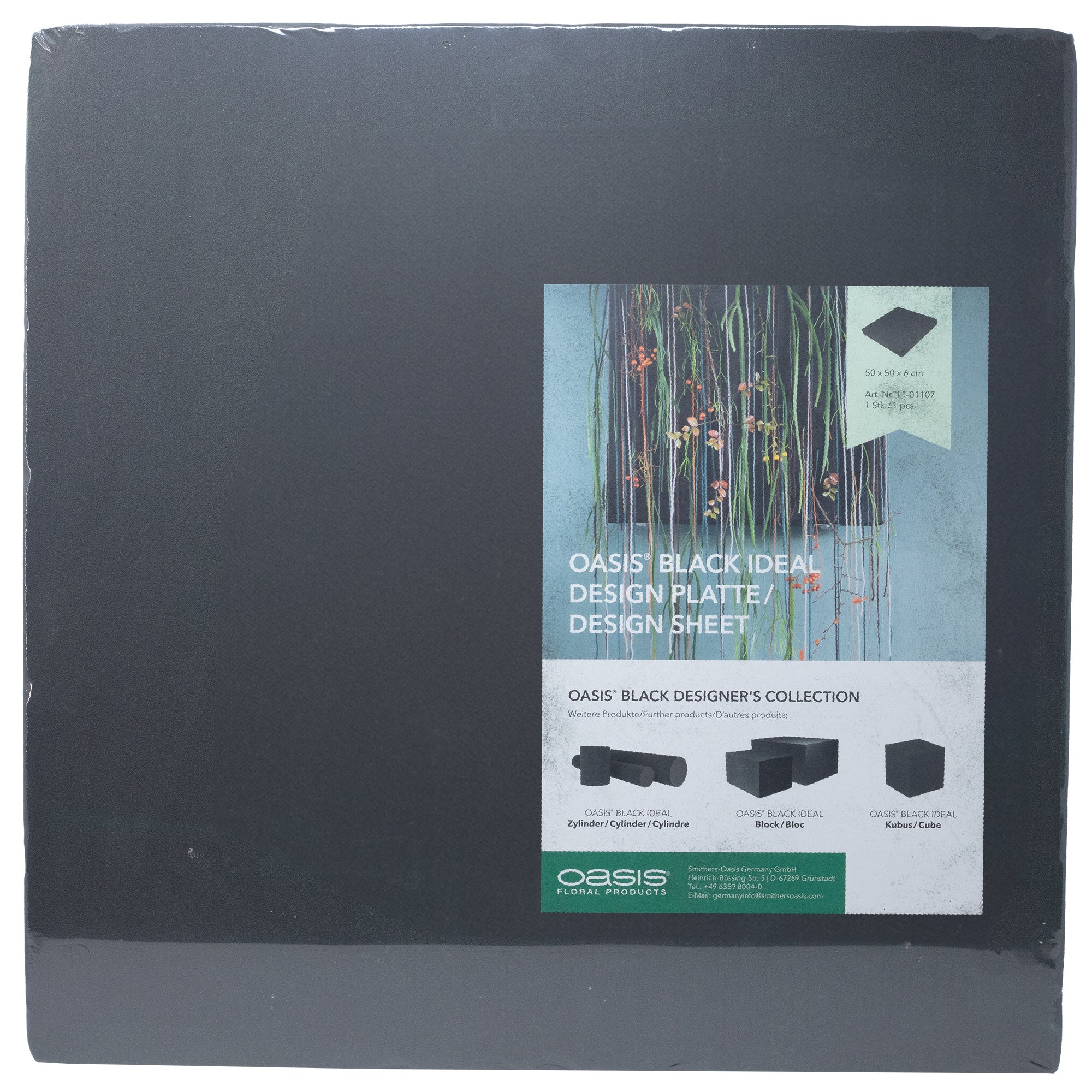 OASIS® BLACK IDEAL Design Platte - Designer's Collection - 50 x 50 x 6 cm