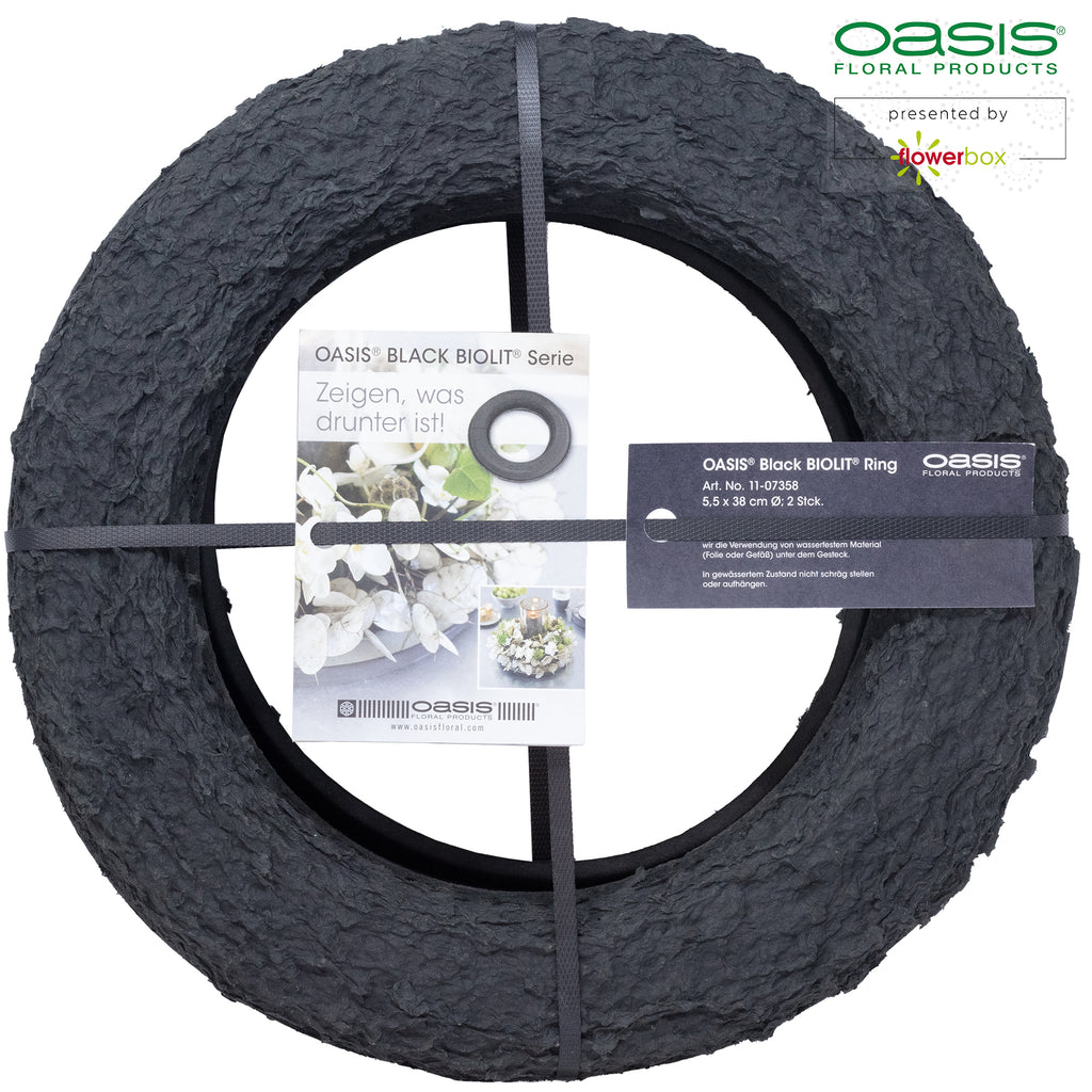 Bague OASIS® BLACK BIOLIT® - 39 cm Ø - diamètre intérieur : 25 cm Ø - 2 pièces