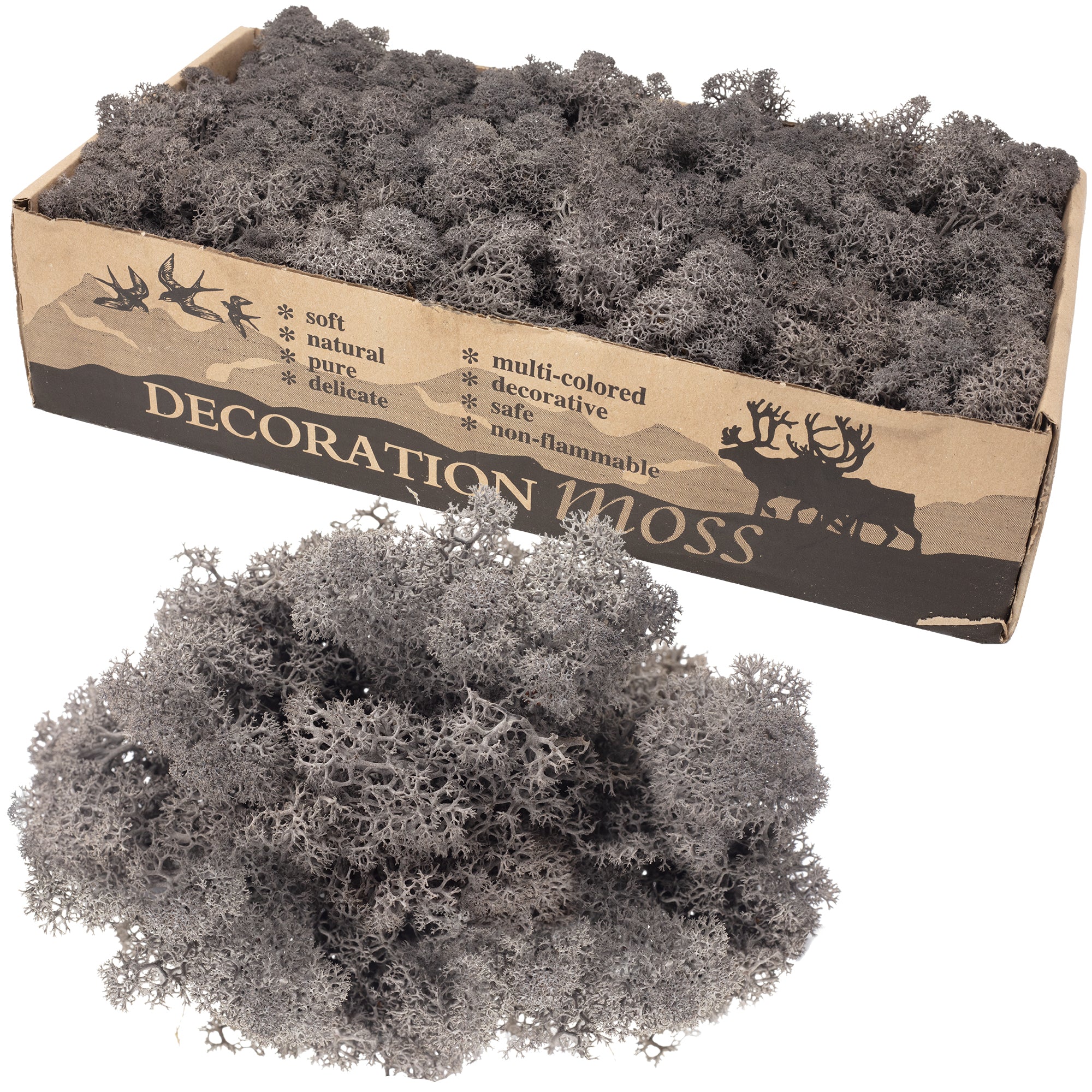 Karton Islandmoos Anthrazit - 500g