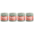 Lot de 4 bougies piliers - Hauteur 10 cm - Diamètre 10 cm - Style rustique - Vert jade