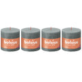 Set of 4 pillar candles - Height 10 cm - Diameter 10 cm - Rustic - Eucalyptus