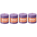 Set of 4 pillar candles - Height 10 cm - Diameter 10 cm - Rustic - Flowering Violet