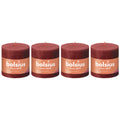 4er-Set Stumpenkerze - Höhe 10 cm - Durchmesser 10 cm - Rustik - Zartes Rot