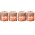 Set of 4 pillar candles - Height 10 cm - Diameter 10 cm - Rustic - Creamy Caramel
