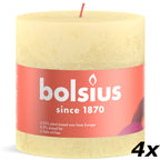 4er-Set Stumpenkerze - Höhe 10 cm - Durchmesser 10 cm - Rustik - Buttergelb