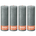 Set of 4 pillar candles - Height 10 cm - Diameter 10 cm - Rustic - Eucalyptus