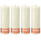 4er-Set Stumpenkerze - Höhe 30 cm - Durchmesser 10 cm - Rustik - Weiche Perle