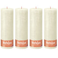 Ensemble de 4 bougies piliers - Hauteur 30 cm - Diamètre 10 cm - Style rustique - Nacre douce