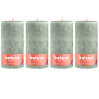 4er-Set Stumpenkerze - Höhe 30 cm - Durchmesser 10 cm - Rustik - Jade Grün