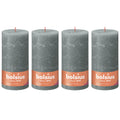 Set of 4 pillar candles - Height 30 cm - Diameter 10 cm - Rustic - Eucalyptus