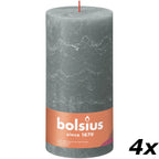 Set of 4 pillar candles - Height 30 cm - Diameter 10 cm - Rustic - Eucalyptus